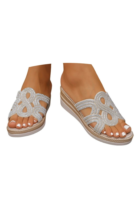 Wedge Sandals for Women 2025 Orthopedic Platform Espadrilles Open Toe Casual Slip on Slides