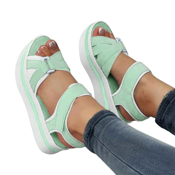 Mepaouo Wedge Sandals for Women Open Toe Sport Sandal Summer Platform Beach Walking Shoes Size 8.5