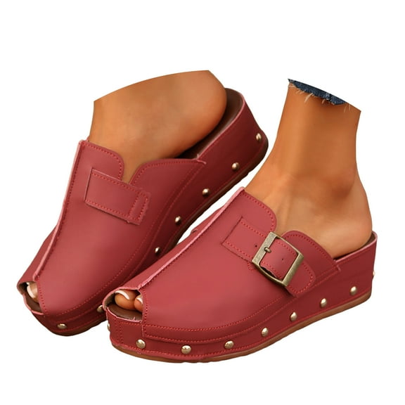 Mepaouo Wedge Sandals for Women Peep Toe Platform Slides 2025 Fashion Cork Footbed Walking Shoes