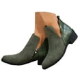 thumbnail image 1 of Mepaouo Western Ankle Bootie Womens Suede Stacked Heel Chelsea Slip on Short Boots with Zipper(Green,6.5), 1 of 9