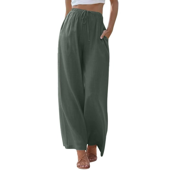 Mepaouo Wide Leg Pants for Women High Waisted Waffle Knit Yoga Palazzo Lounge Trousers(Gray,2XL)