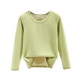 thumbnail image 1 of Mepaouo Winter Fleece Lined Warm Shirts for Women Crewneck Long Sleeve Basic Thermal Tops(Green,XL), 1 of 3