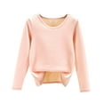 thumbnail image 1 of Mepaouo Winter Fleece Lined Warm Shirts for Women Crewneck Long Sleeve Basic Thermal Tops(Pink,M), 1 of 3