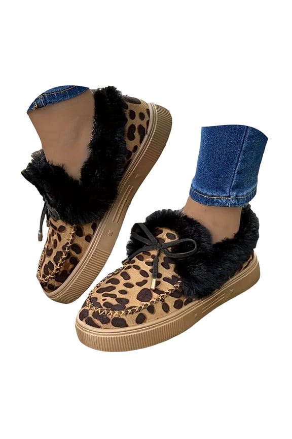 Winter Slip on Loafers for Women Fleece Lined Snow Boots Casual Moccasins Outdoor Walking Shoes