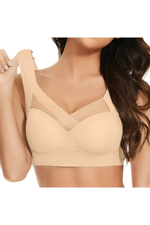 Wireless Bras for Women Seamless Sexy Posture Correcting Bra Push up No Underwire Bra Plus Size