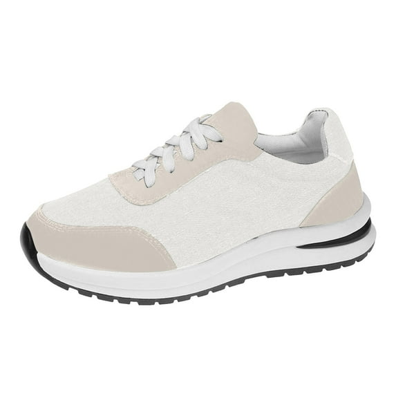 Mepaouo Women Casual Shoes Retro Canvas Round Toe Running Shoes Lace Up Soft Sole Tennis Shoes