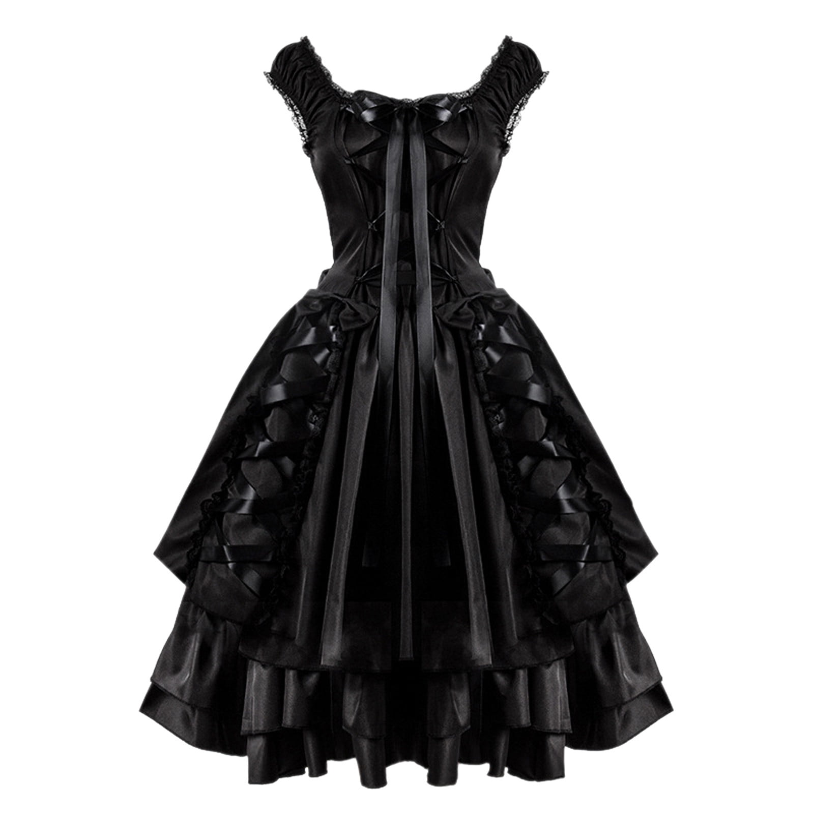 Lolth 2 Piece Goth Layer Dress (Black)
