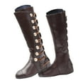thumbnail image 1 of Mepaouo Women Knee High Boots Round Toe Buckles Riding Boots Recovery Comfy Western Boots, 1 of 6