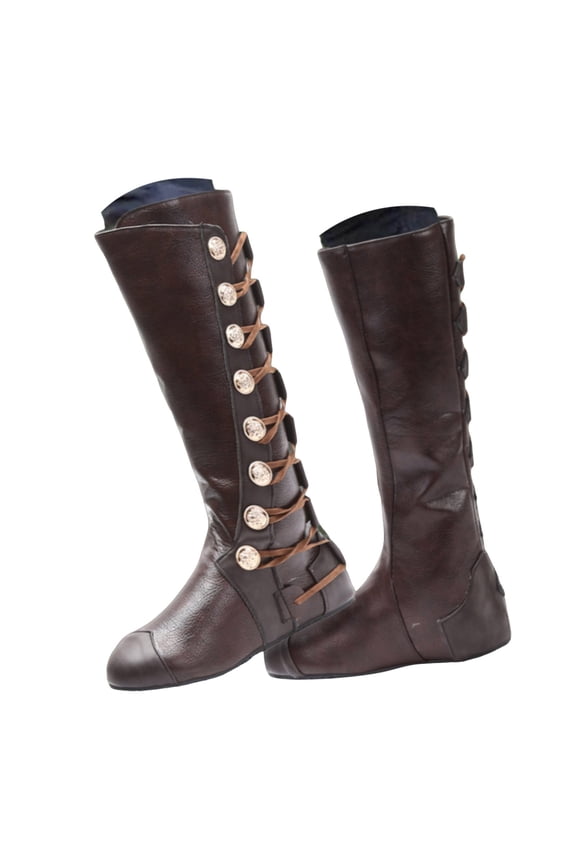 Women Knee High Boots Round Toe Buckles Riding Boots Recovery Comfy Western Boots