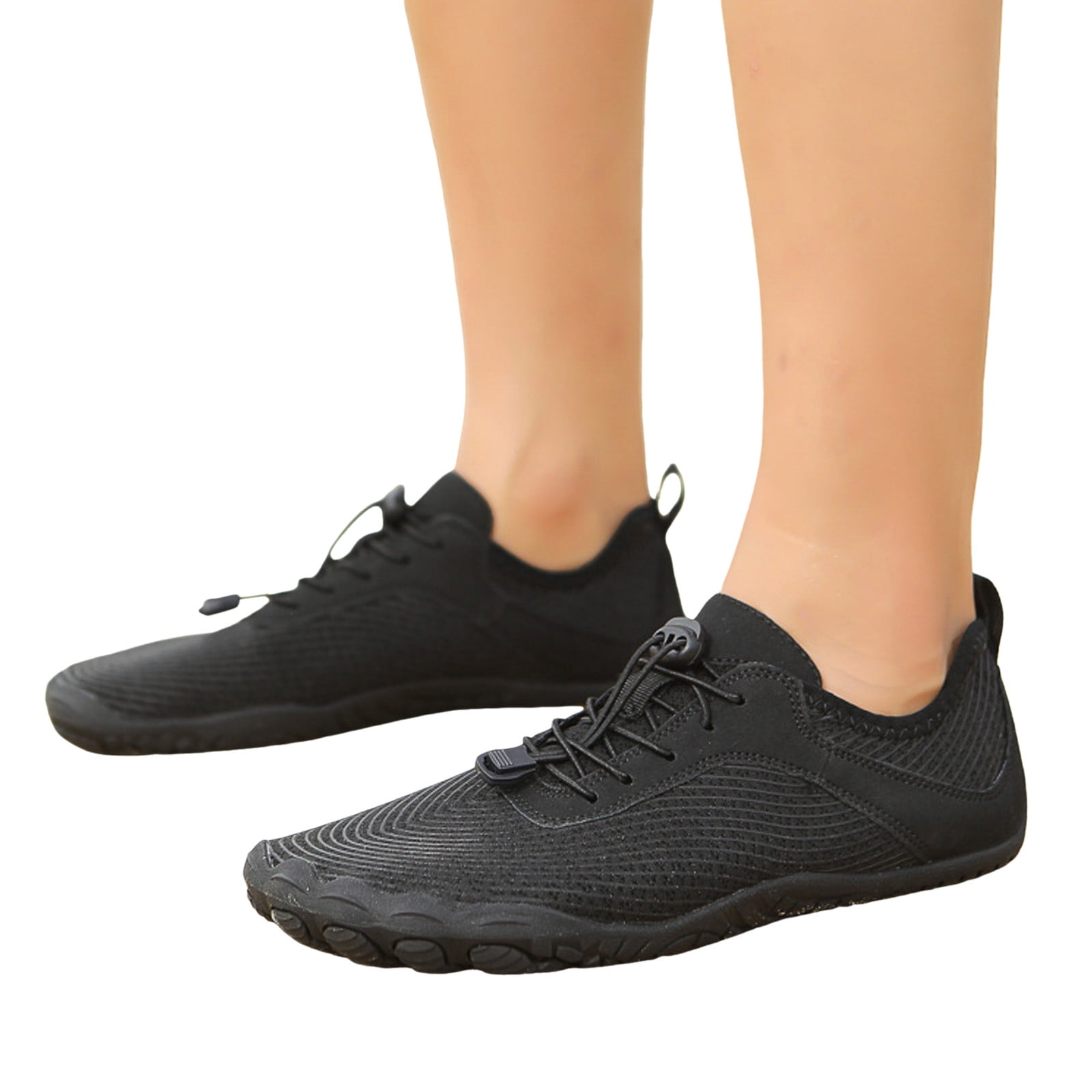Mepaouo Women Men Water Shoes Quick Dry Barefoot Aqua Sport Hiking Diving Walking Shoes(Black,7.5)