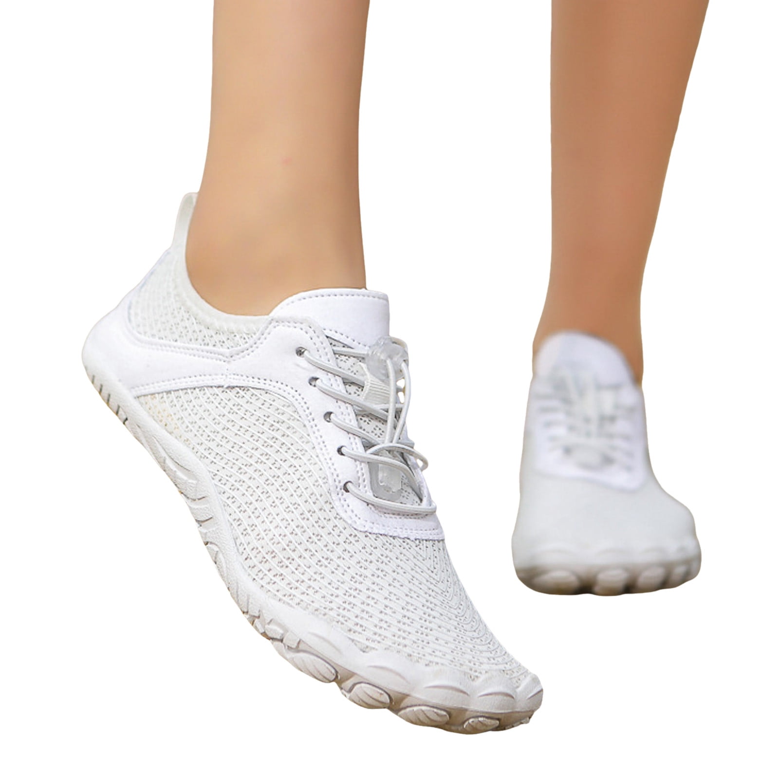 Mepaouo Women Men Water Shoes Quick Dry Barefoot Aqua Sport Hiking Diving Walking Shoes(White,11)