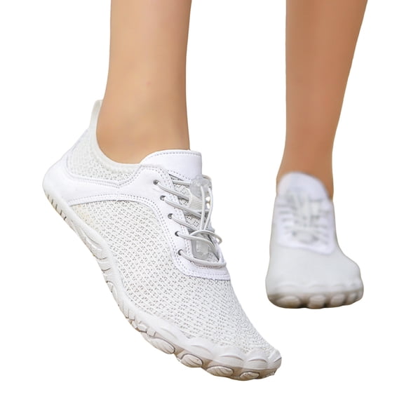 Mepaouo Women Men Water Shoes Quick Dry Barefoot Aqua Sport Hiking Diving Walking Shoes(White,11)