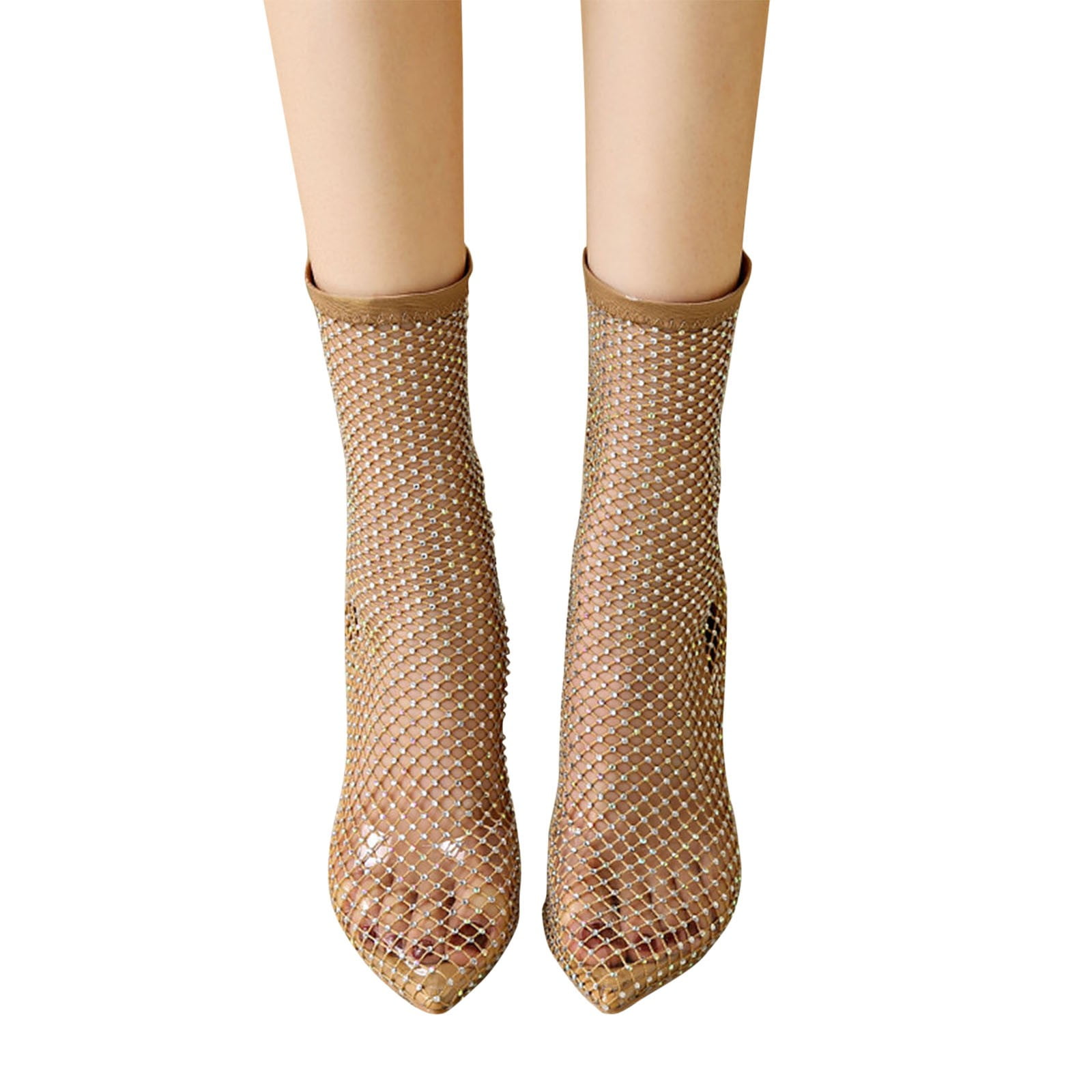 Fishnet Bling Sock Boots New Rhinestone Fishnet Mesh Knee High