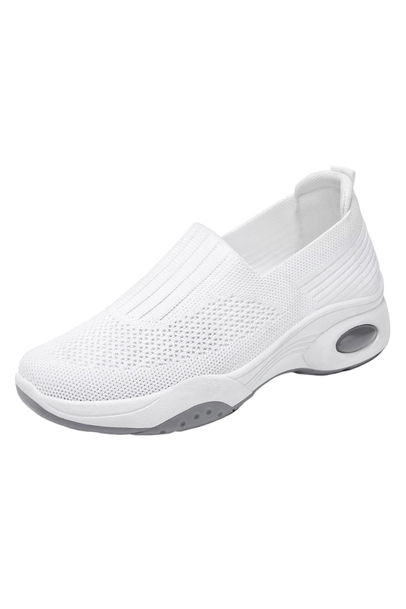 Women Orthopedic Walking Shoes Air Cushion Platform Mesh Slip on Sneakers with Arch Support
