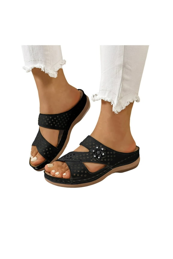 Women Orthotic Slides Comfortable Walking Sandals Arch Support Orthopedic Wedge Casual Shoes