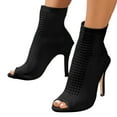 thumbnail image 1 of Mepaouo Women Platform Open Toe Pump Shoes Sexy Stiletto High Heels Knit Stretch Sock Ankle Booties, 1 of 6