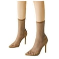 thumbnail image 1 of Mepaouo Women Rhinestone Ankle Sock Boots Stiletto Heeled Sandals Mesh Bling Pointed Toe Dress Shoes, 1 of 7