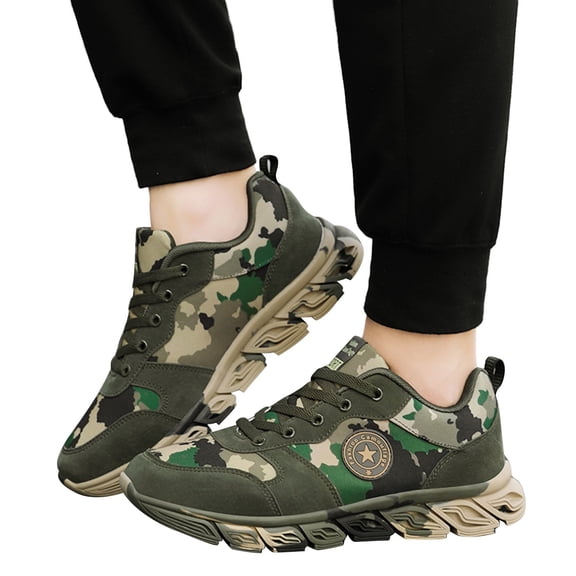 Mepaouo Women Running Shoes Army Green Military Hiking Shoes Suede Comfortable Walking Shoes