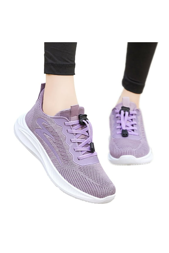 Women Running Shoes Lace Up Memory Foam Walking Shoes Lightweight Comfy Sport Sneakers