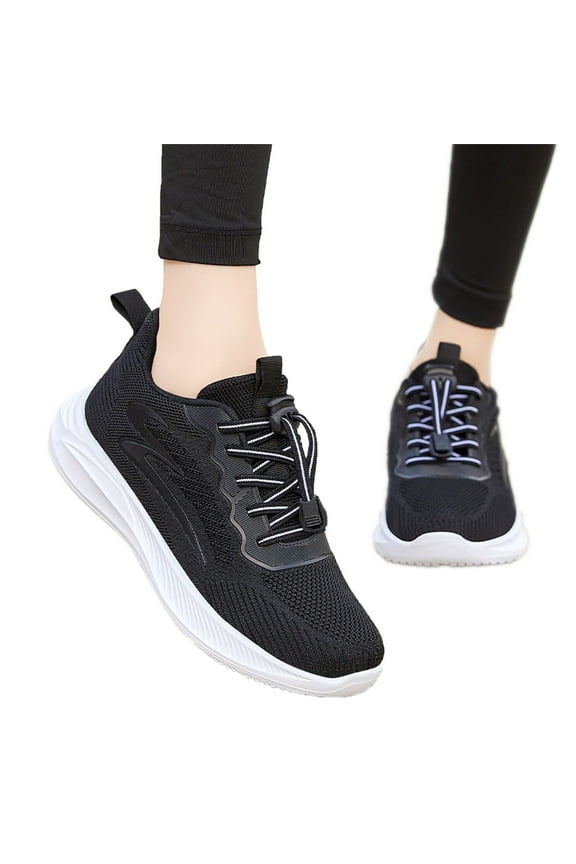 Women Running Shoes Lace Up Memory Foam Walking Shoes Lightweight Comfy Sport Sneakers