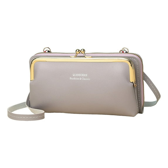 Mepaouo Women Small Shoulder Crossbody Bag Kiss Lock Fashion Cellphone Purse RFID Blocking Wallet