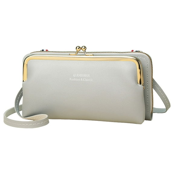 Mepaouo Women Small Shoulder Crossbody Bag Kiss Lock Fashion Cellphone Purse RFID Blocking Wallet