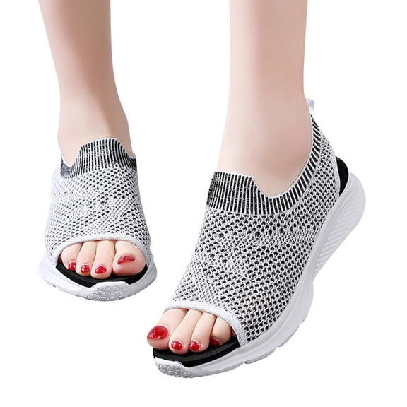 Mepaouo Women Walking Sandals Arch Support Orthotic Comfort Athletic Plantar Fasciitis Shoes White Size 7.5