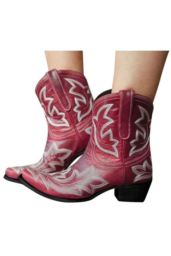 Women Western Cowgirl Boots Pointe Cowboy Country Concert Disco Outfits Fashion Ankle Booties