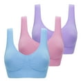 thumbnail image 1 of Mepaouo Women's 3 Pack Seamless Sports Bras Comfortable Activity Sleep Bra with Removable Pads(Blue,XL), 1 of 2