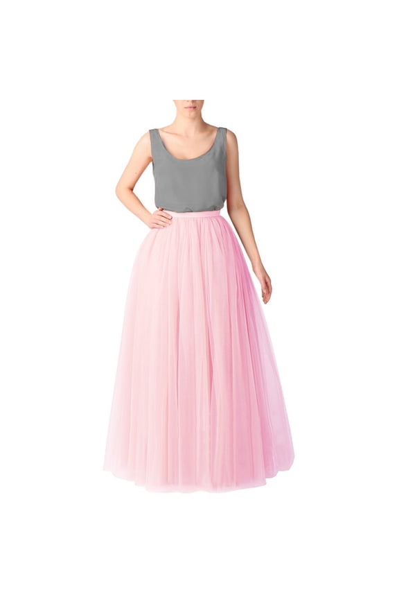 Women's A Line Tutus Tulle Party Evening Tutu Skirts Tea Length Wedding Long Dress for Women