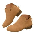 thumbnail image 1 of Mepaouo Women's Ankle Boots Closed Toe Suede Western Short Booties Stacked Heel Walking Dressy Shoes, 1 of 8