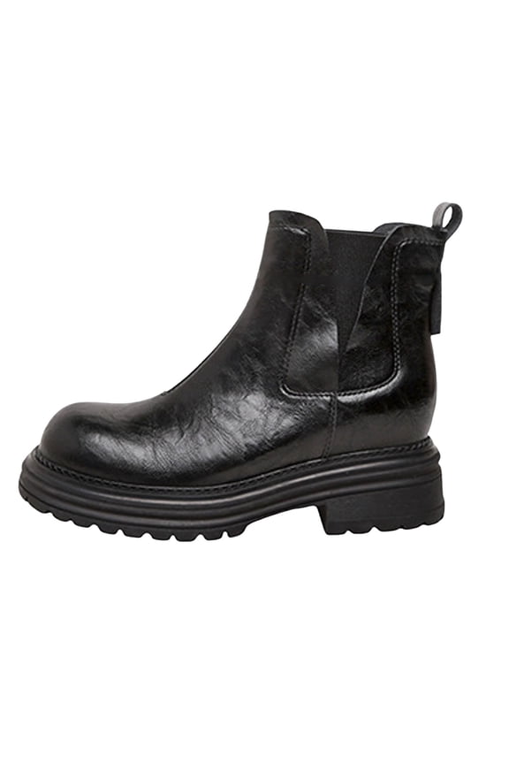 Women's Ankle Boots Comfortable Low Heel Combat Chelsea Short Booies Ladies Casual Riding Shoes