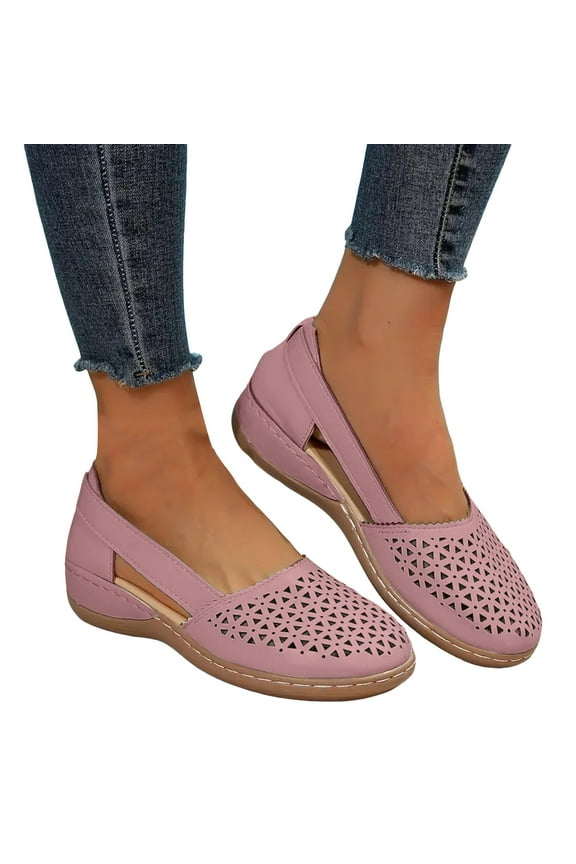 Women's Ballet Flats Business Office Work Casual Dress Shoes Comfortable Wedge Slip on Loafers