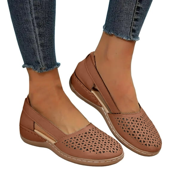 Mepaouo Women's Ballet Flats Business Office Work Casual Dress Shoes Comfortable Wedge Slip on Loafers