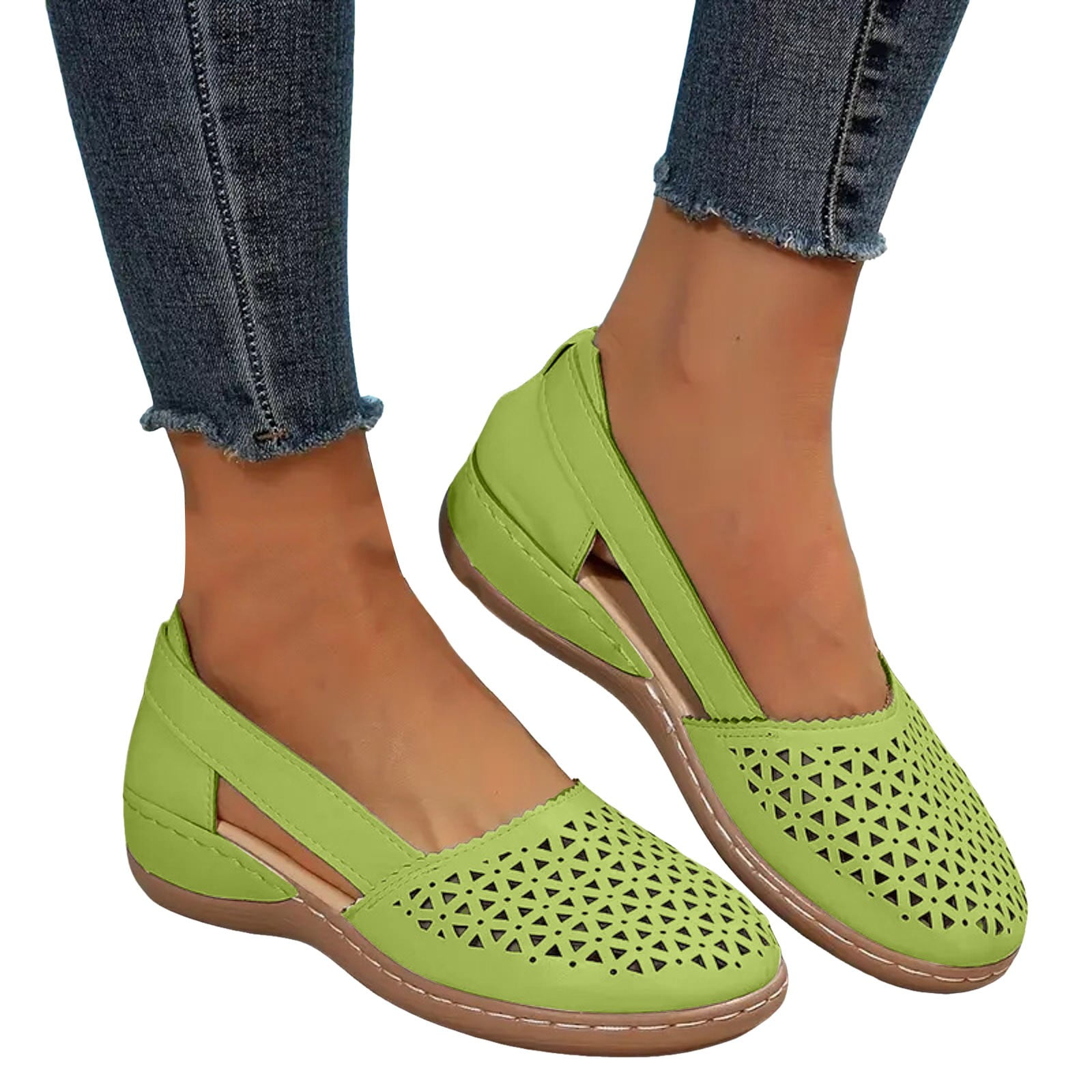 Mepaouo Women's Ballet Flats Business Office Work Casual Dress Shoes Comfortable Wedge Slip on Loafers
