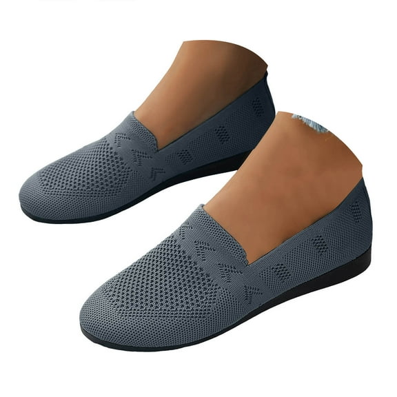 Mepaouo Women's Ballet Flats Comfortable Round Toe Knit Slip on Shoes Casual Office Dress Mary Jane