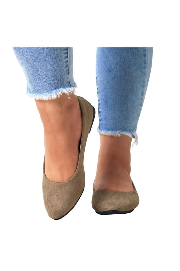 Women's Casual Slip-on Canvas Flats Suede Walking Loafer Shoes Lightweight Boat Shoes