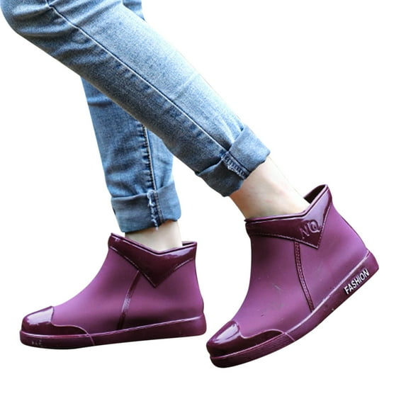 Mepaouo Women's Chelsea Rain Boots Waterproof Short Garden Shoes Anti Slip Outdoor Mud Boots