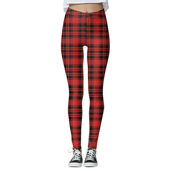 Mepaouo Women's Christmas Crossover Leggings High Waisted Buttery Soft Printed Tights