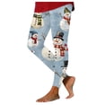 thumbnail image 1 of Mepaouo Women's Christmas Crossover Leggings High Waisted Santa Snowman Yoga Print Tights(Blue,M), 1 of 4