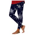 thumbnail image 1 of Mepaouo Women's Christmas Crossover Leggings High Waisted Santa Snowman Yoga Print Tights(Blue,XL), 1 of 4