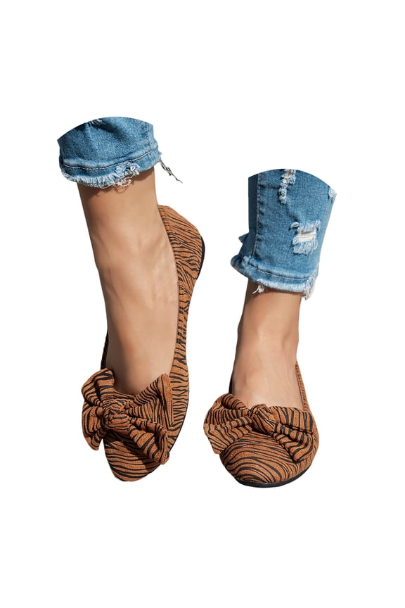 Women's Dress Flats Suede Cute Bow Ballet Loafers Formal Business Slip on Driving Walking Shoes