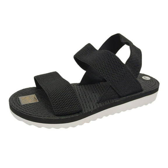 Mepaouo Women's Elastic Flat Sandals Open Toe Summer Fisherman Sandal Casual Walking Shoes Size 7.5