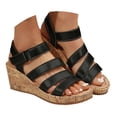 thumbnail image 1 of Mepaouo Women's Espadrille Wedge Sandals Open Toe Strappy Platform Summer Walking Shoes Size 6-9.5, 1 of 9