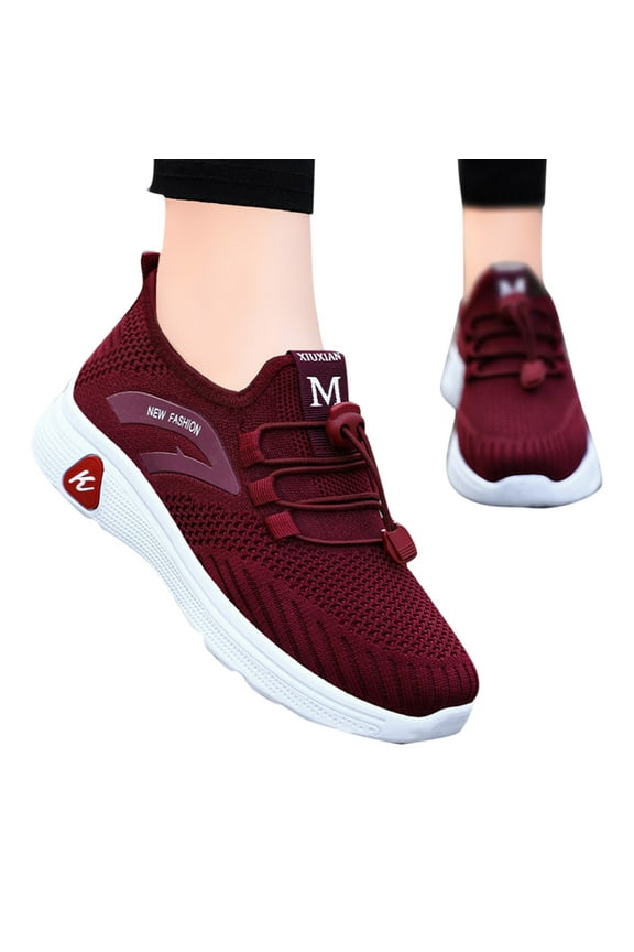 Women's Fashion Sneakers Memory Foam Quick Lace Running Shoes Lightweight Walking Shoes