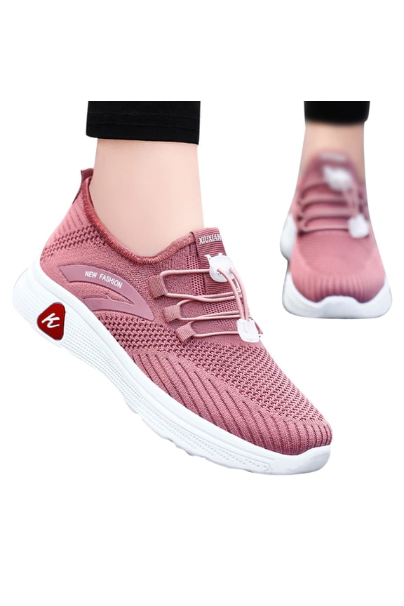 Women's Fashion Sneakers Memory Foam Quick Lace Running Shoes Lightweight Walking Shoes