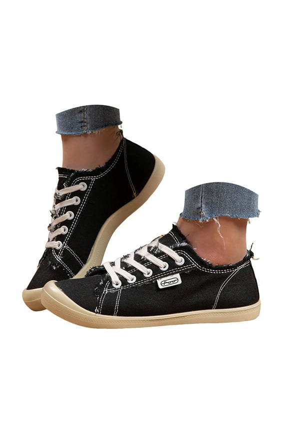 Women's Fashion Sneakers Orthopedic Slip on Canvas Running Shoes Casual Tennis Flats Loafers