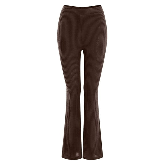 Mepaouo Women's Flare Skinny Pants Stretch Leggings Bootcut Slim Fit Yoga Pants Y2k Joggers(Coffee,L)