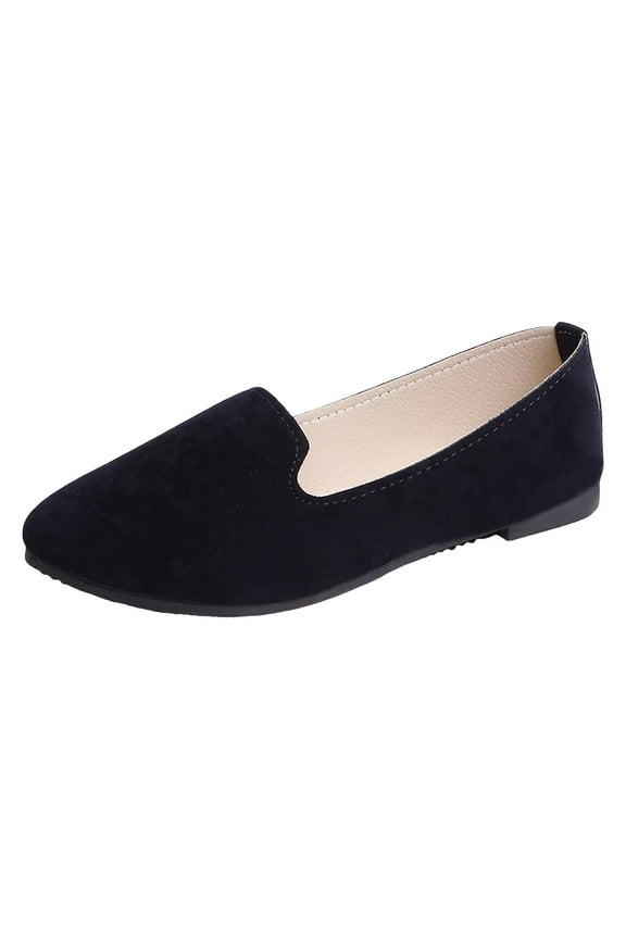 Women's Flat Dress Ballet Shoes Business Casual Slip on Walking Loafers(Black,8.5)