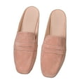 thumbnail image 1 of Mepaouo Women's Flat Mules Suede Square Toe Backless Slip on Slides Penny Loafer Shoes for Outdoor, 1 of 7